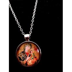 Virgin Mary And Jesus Christ Christian Catholic Jewelry Glass Dome Art