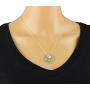 Two Tone 925 Sterling Silver & 14k Gold Filled Graduated Circles Pendant Necklace, 18”