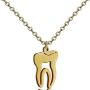 La Espoir Dentist Human Tooth Pendant Necklace Silver/Gold Plated Medical Jewelry Gift for Doctor/Nurse Stainless Steel