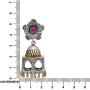 Aheli Intricate Crafted Bohemian Dual Tone Indian Oxidized Flower Shape Drop Dangle Square Jhumki Earrings Ethnic Wedding Fashion Jewelry for Women