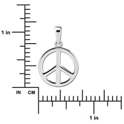 Sterling Silver Small Peace Sign Pendant Necklace, 18''