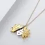 New 2 Sided 2 Messages You are My Sunshine Necklace Heart Sunflower Be Kind Smile Petal Locket Necklace for Girl, Women, Lover, Mother, Daughter (Smile Gold)