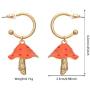 YUNXI Gold Fashion Woman Sweet Fresh Handmade Simulation Mushroom Drop Dangle earring Colorful Drop Oil Mushroom Earrings Alloy Plant Shape Ear Pendant Fashion Womens