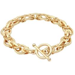 18k Gold Plated Personalized Chunky Cuban Oval Link Chain Bracelets for Men Women Toggle Rope Bracelet Jewelry for Women