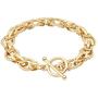 18k Gold Plated Personalized Chunky Cuban Oval Link Chain Bracelets for Men Women Toggle Rope Bracelet Jewelry for Women