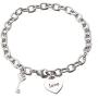 Link Bracelet Women,Adjustable Heart Link Bracelets Ladies Stainless Steel Bracelet for Girlfriend Birthday Mothers Day gifts
