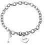 Link Bracelet Women,Adjustable Heart Link Bracelets Ladies Stainless Steel Bracelet for Girlfriend Birthday Mothers Day gifts