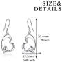 WINNICACA Sterling Silver Sideways Shaped Heart Dangle Drop Hooks Stud Earrings Jewelry Gifts for Women Birthday