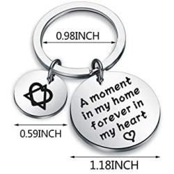 WUSUANED Adoption Gift A Moment in My Home Forever in My Heart Adoption Keychain Adoption Jewelry for Mother Father Daughter Son