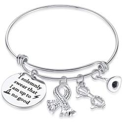 MIXJOY I Solemnly Swear I am Up to No Good Mischief Managed Bracelet for Harry Potter Fans Friend Gift