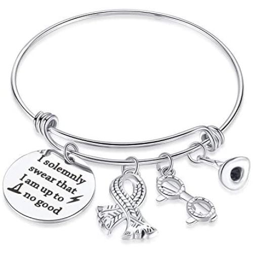 MIXJOY I Solemnly Swear I am Up to No Good Mischief Managed Bracelet for Harry Potter Fans Friend Gift
