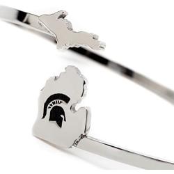 Michigan State Bracelet | Michigan State Spartan Helmet Bangle Bracelet | MSU Jewelry | Officially Licensed Michigan State University Jewelry | Michigan State Spartans | Stainless Steel