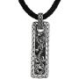 NOVICA Mens .925 Sterling Silver Pendant Necklace with Black Leather Cord, 20'', Bold Dragon