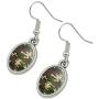 GRAPHICS & MORE Green Camouflage Novelty Dangling Drop Oval Charm Earrings