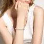 EVER FAITH Glamorous Cubic Zircon Wedding 2 Layers Small Leaf Roman Tennis Bracelet for Brides