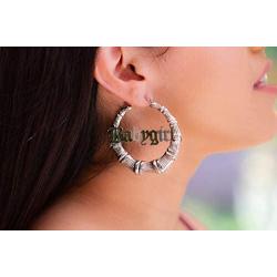 Yanluu Old English Font Babygirl Word 9cm Elegant Large Bamboo Earrings Hip-Pop Style Fashion Party Accessory