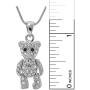 Spinningdaisy Crystals Silver Plated Movable Teddy Bear Necklace