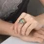 Elfasio Mens Stainless Steel Ring Skull Gothic Cross Red Blue Green Eye Silver Gold Biker Jewelry Elfasio Mens Stainless Steel Ring Skull Gothic Cross Red Blue Green Eye Silver Gold Biker Jewelry