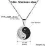 Yin Yang necklace Surgical Stainless Steel Chinese Taiji Bagua Jewelry with Diamond Eight Diagrams