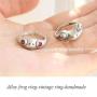 Frog Rings,Personalized Open Adjustable couples rings,Cute Animal wedding bands for women