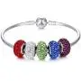 BORUO Sterling Silver Chain Bracelet Bangle Bracelet Style Snap Clasp Fits Troll Chamilia Carlo Biagi Zable Charms