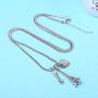 Pairs Eiffel Tower Necklace for Women Men Heart Key Pendant Silver Black/Platinum Plated Jewelry Long Chain