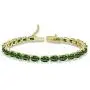 Sterling Silver Genuine, Created or Simulated Gemstone Oval-cut Tennis Bracelet… Sterling Silver Genuine, Created or Simulated Gemstone Oval-cut Tennis Bracelet…
