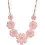 Lux Accessories Pave Flower Bib Statement Floral Chain Necklace