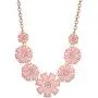 Lux Accessories Pave Flower Bib Statement Floral Chain Necklace