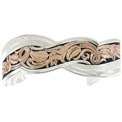 Montana Silversmiths Womens Two Tone Sweeping Cuff Bracelet Pink One Size