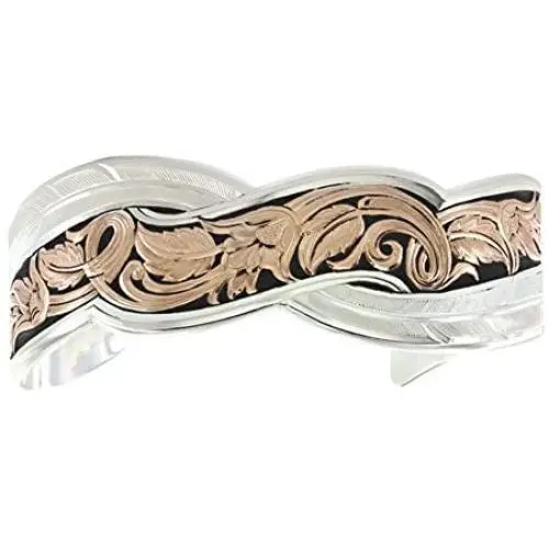 Montana Silversmiths Womens Two Tone Sweeping Cuff Bracelet Pink One Size Montana Silversmiths Womens Two Tone Sweeping Cuff Bracelet Pink One Size