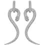 Women Snake Dangle Earrings 925 Sterling Silver Post Crystals Personalized Drop Animal Earring Jewelry Gift