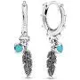 Pandora Jewelry Spiritual Feathers Sterling Silver Earrings Pandora Jewelry Spiritual Feathers Sterling Silver Earrings