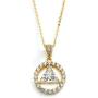 Mariell 14K Gold Plated AA Recovery Necklace CZ Unity Symbol Pendant - Great Jewelry Gift for Sober Women