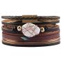 Evchris Leather Wrap Bracelet Baroque Pearl Boho Cuff Bracelet Multilayer Handmade Wristbands Magnetic Clasp Bangle Jewelry Gifts for Women Teen Girls Mother