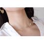 Tiny Heart Star Moon Cross Infinity Love Pendant Necklace for Women Girls Kids 925 Sterling Silver 14K Gold Plated Simple Mini Cute Petite Choker Tassel Chain Multiple Jewelry Set (Gold Coin Choker)