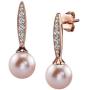 THE PEARL SOURCE 8-9mm Genuine Pink Freshwater Cultured Pearl Elena Earrings for Women