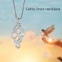 Irish Celtic Knot Necklace Sterling Silver Good Luck Vintage Irish Celtics Love Pendant Necklace Jewelry Gifts for Women Girls