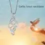 Irish Celtic Knot Necklace Sterling Silver Good Luck Vintage Irish Celtics Love Pendant Necklace Jewelry Gifts for Women Girls