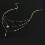 fxmimior Bohemian Dainty Gold Layered Choker Necklaces 3 Tier Sequins Pendant Long Chain Jewelry Choker Necklace for Women and Girls