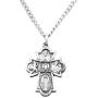 Rosemarie Collections Small Religious Four Way Cross Pendant Necklace 18''