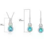 .925 Sterling Silver, Pear Cut Swiss Blue Topaz & Created White Sapphire Teardrop 18'' Pendant Necklace and Dangle Earring December Jewelry Set .925 Sterling Silver, Pear Cut Swiss Blue Topaz & Created White Sapphire Teardrop 18'' Pendant Necklace and Dangle Earring December Jewelry Set