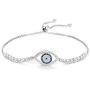 TONGZHE Blue Evil Eye Tennis Bracelet in Sterling Silver 925 with Cubic Zirconia CZ and Adjustable 10'' Box Chain