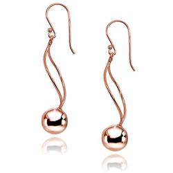 Hoop and Loops - 925 Sterling Silver Round Polished Bead Ball Wire Dangle Earrings