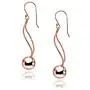 Hoop and Loops - 925 Sterling Silver Round Polished Bead Ball Wire Dangle Earrings Hoop and Loops - 925 Sterling Silver Round Polished Bead Ball Wire Dangle Earrings