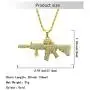 Holibanna 2pcs Hip Hop Rhinestone Necklace Ak47 Pendant Personalized Necklace Punk Golden Chain Jewelry Accessories Gift for Men Women with Random Chain