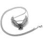 Xusamss Punk Rock Titanium Steel Wings Eagle Pendant Necklace,24inhes Link Chain
