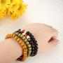 Jstyle 20Pcs Wooden Bead Bracelet for Women Mens Lava Rock Stone Beads Essential Oil Diffuser Beaded Bracelets Bangles Elastic Stretch Bracelet Set