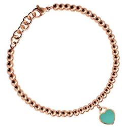 555Jewelry Womens Stainless Steel Love Heart Charm Beaded Delicate Bracelet