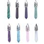 JXMYBA 2Pcs Crystal Necklace for Women Men Energy Healing Crystal Hexagonal Pendant Gemstones Jewelry Pendulum Crystal Divination (18 inStainless Steel Chain,Gift Box